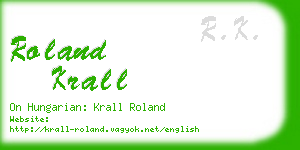 roland krall business card